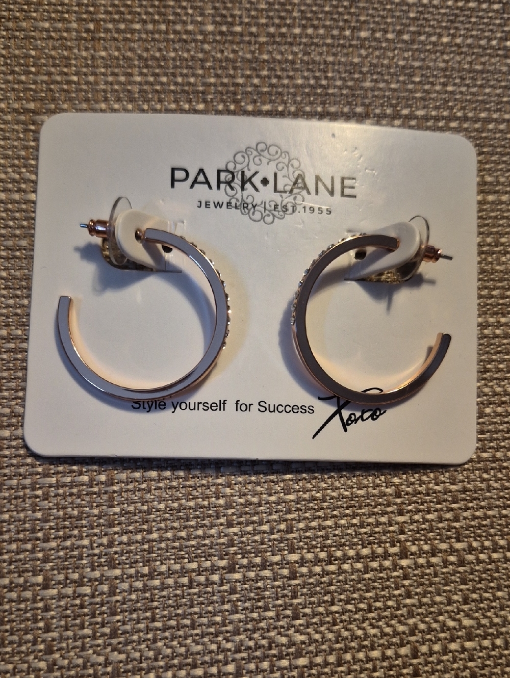 Park Lane Rose Gold Open Hoop Earrings with Polished Finish